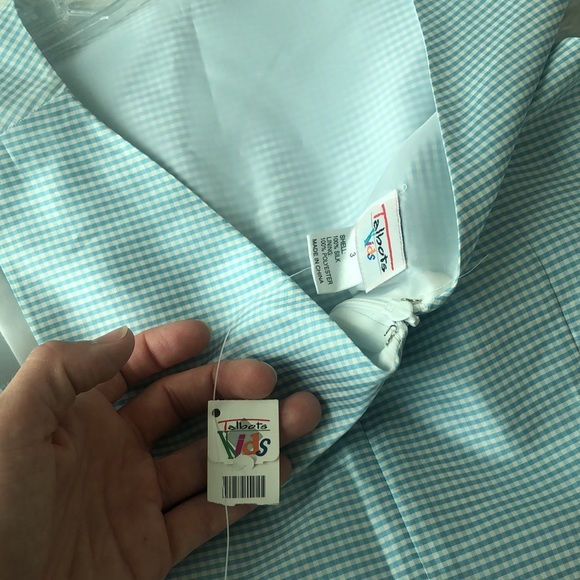 NWT Talbots Kids sz 3 100% silk blue/white dress - Picture 3 of 5